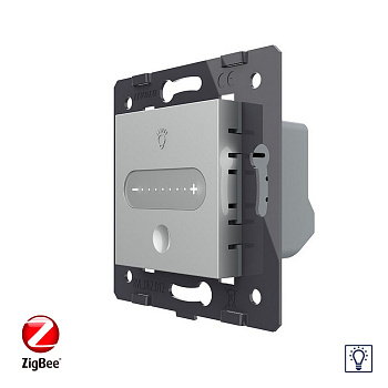 Одноклавишный проходной сенсорный диммер ZigBee, цвет серый (механизм) Livolo