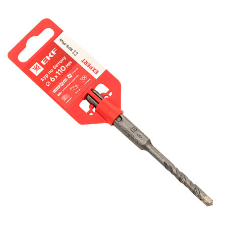 Бур по бетону SDS-plus 6х110 мм (4 резца)(4S спираль) Expert EKF