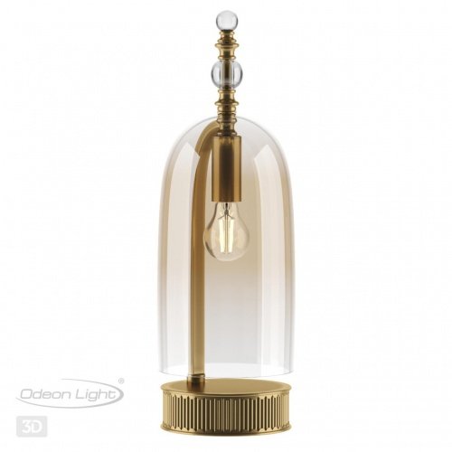 Настольная лампа E14 1*40W BELL бронзовы/коньячный/стекло ODEON LIGHT фото 4