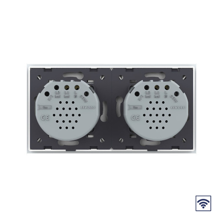 Сенсорный радиоуправляемый выключатель 2 клавиши (1-1), 2 поста Белый Livolo