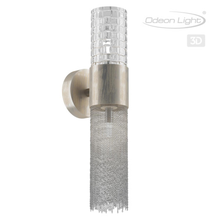 Бра G9 2*5W 220V PERLA серебристый/стекло/металл.цепочки ODEON LIGHT