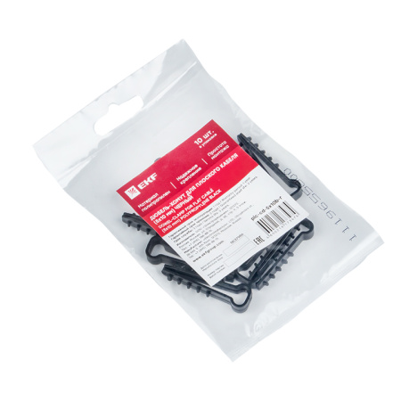 Дюбель-хомут (5х10 мм) для плоского кабеля черный (10 шт) PROxima EKF