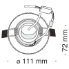 Встраиваемый светильник 1*GU10 50Вт Белый и Хром IP20 Metal Modern DL295-5-3W-WC Technical