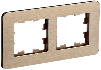 BRITE Рамка 2-мест. РУ-2-1-Бр металл шамп. RE AL IEK