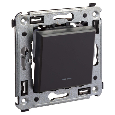 Перекрестный переключатель одноклавишный в стену, "Avanti", "Черный матовый" DKC