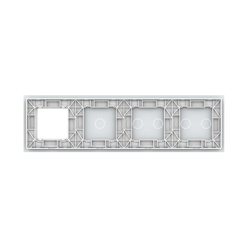Панель для 3-х сенсорных выключателей и розетки, 5 клавиш (2+2+1), цвет белый, стекло Livolo фото 4