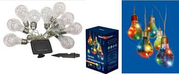 Гирлянда садовая на солн.батарее Лампочки 30LED RGB 4м пластик/хром IP44 USL-S-126/PT4000 Uniel