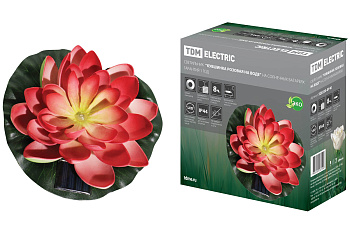 Светильник "Кувшинка розовая" на солнечных батареях, меняет цвет, водный, TDM Светильник "Кувшинка розовая" на солнечных батареях, меняет цвет, водный, TDM