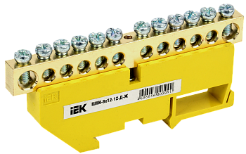 Шина PE "земля" на DIN-изоляторе ШНИ-8х12-12-Д-Ж IEK