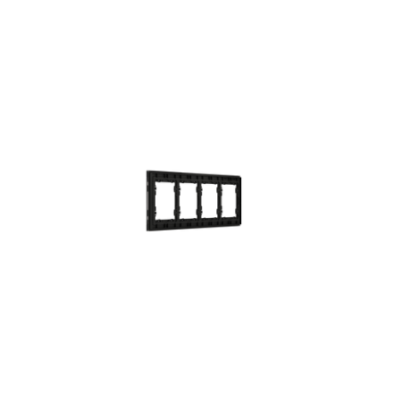 Рамка стеклянная Voltum S70 на 4 поста, (черный, стекло)