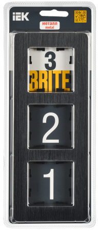 BRITE Рамка 3-мест. РУ-3-1-Бр металл черн. RE AL IEK