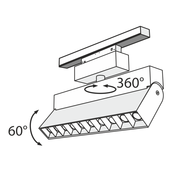 Светильник трековый 20Вт 3000K Черный IP20 Points TR015-2-20W3K-B Technical