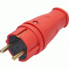 Вилка прямая с/з STEKKER, RPG16-21-441, каучук, 250В, 16A, IP44, красный (В 16-001)