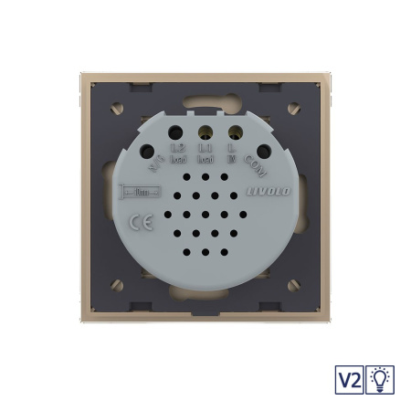 Сенсорный диммер Quadro версия 2, 1 клавиша 1 пост Золотой Livolo