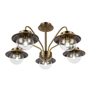 Люстра потолочная Античная бронза/Прозрачный E14 5*40Вт SLE110102-05 EVOLUCE