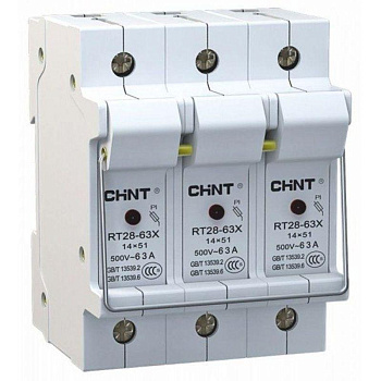 Держатель плавких вставок с индикацией RT28-63X 14х51 3П (R) CHINT