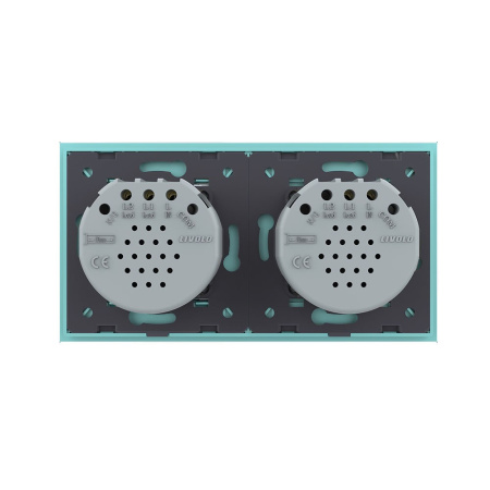 Сенсорный выключатель 3 клавиши (1-2), 2 поста Зеленый Livolo