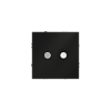 Розетка телевизионная встраиваемая Voltum S70 оконечная TV+SAT, (черный матовый)
