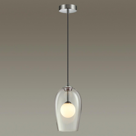 Подвес G9 1*40W LOSTAR хром/белый/прозрачный/стекло ODEON LIGHT
