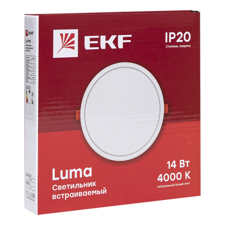 Светильник встраиваемый светодиодный ДВО 1007 14Вт 4000K IP20 Basic EKF