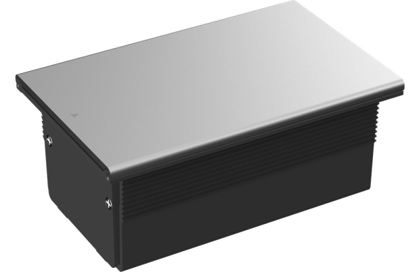 Donel Настольный встраиваемый розеточный блок, сдвижная крышка, 4 мод. (2 мод. 45х45), серебро