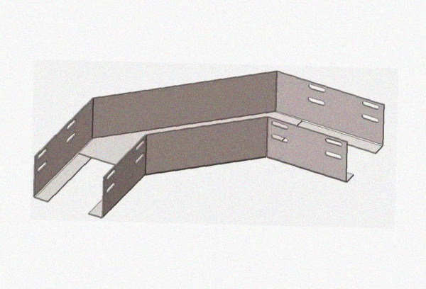 Лоток угловой замковый перфорированный КГЗ 150х60-90 УТ1,5 поворот на 90, горячее цинкование S1,0