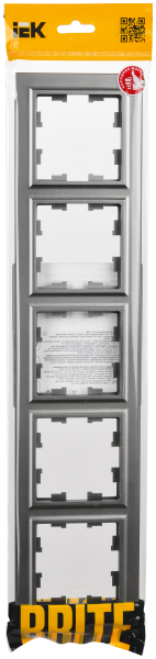 BRITE Рамка 5-мест. РУ-5-БрС сталь IEK