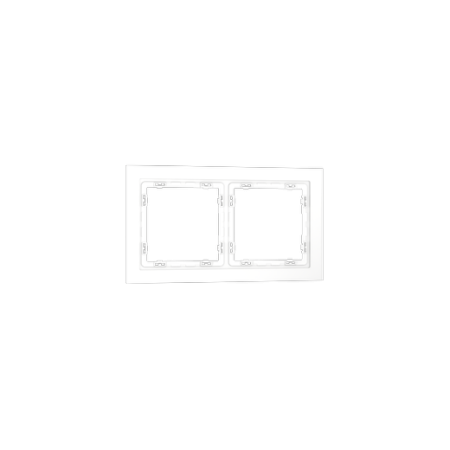 Рамка стеклянная Voltum S70 на 2 поста, (белый, матовый, стекло)