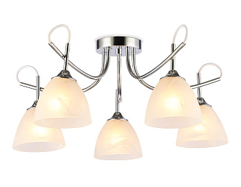 Потолочная люстра TR3042/5 CH/FR хром/белый матовый E27/5 max 40W D580*275 Ambrella Light
