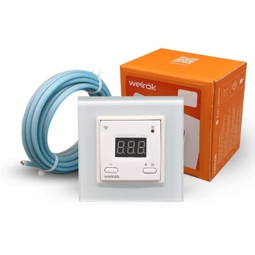 Терморегулятор Welrok AZ Wi-Fi для рамки LIVOLO с электронным управлением, датчик пола 3 м, цвет белый фото 2