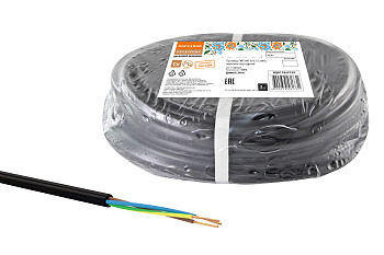 Провод ПВСмб 3х1,5 (20м), черный Народный