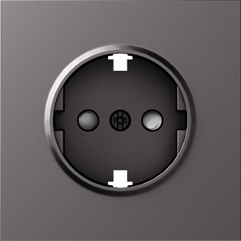 Donel S08 матовый титан накладка для розетки Schuko с заземлением, со шторками 16A 250 В~,серия DB