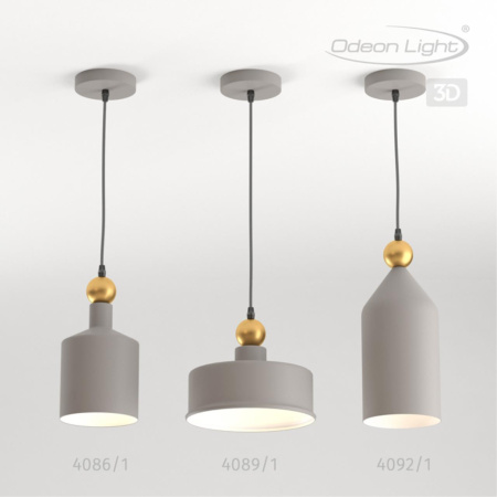 Подвес Е27 1*40W 220V BOLLI серый/золотой ODEON LIGHT