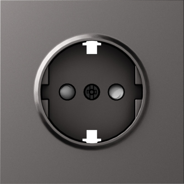 Donel S08 матовый титан накладка для розетки Schuko с заземлением, со шторками 16A 250 В~,серия DB