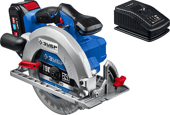 20В бесщеточная пила циркулярная, 1 АКБ (4Ач), Профессионал. CPB-190-41 ЗУБР