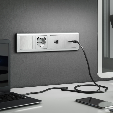 Заглушка (серебряный рифленый) СУ IP20 Werkel