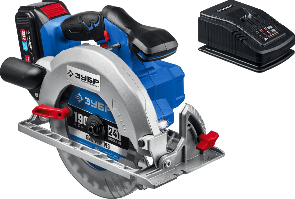 20В бесщеточная пила циркулярная, 1 АКБ (4Ач), Профессионал. CPB-190-41 ЗУБР