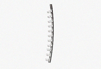 Стойка кронштейна рожкового криволинейного К1351.001-01 УТ1,5 горячее цинкование, 3 рожка, L440, S3,0