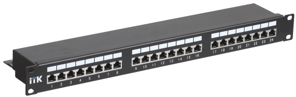 ITK 1U патч-панель кат.5E STP 24 порта (Dual) с кабельным органайзером