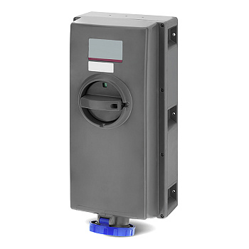 Розетка настенная с мех-ой блокировкой, автоматическим выключателем с теплоэлектромагнитным расцепителем DKC