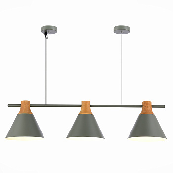 Светильник подвесной Серый/Серый, Светлое дерево E14 3*40Вт SLE125113-03 EVOLUCE