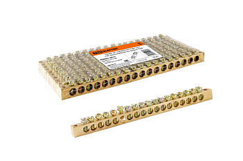 Шина "N" нулевая 8x12мм 18/2 (18 групп/крепеж по краям) TDM