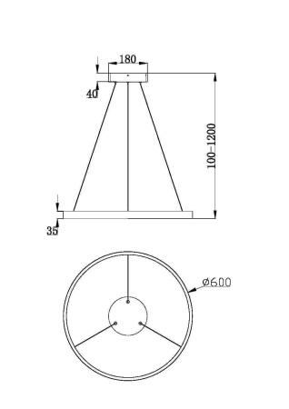 Подвесной светильник LED 36Вт Белый IP20 Rim MOD058PL-L32WK Maytoni