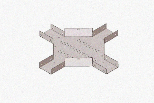 Лоток крестообразный замковый глухой КМЗГ 400х60 УТ1,5, горячее цинкование, S1,5