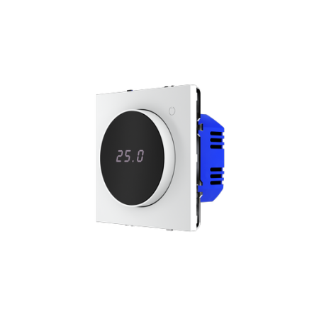 Терморегулятор электронный Voltum S70 с индикацией и датчиком, для теплого пола, (белый матовый)