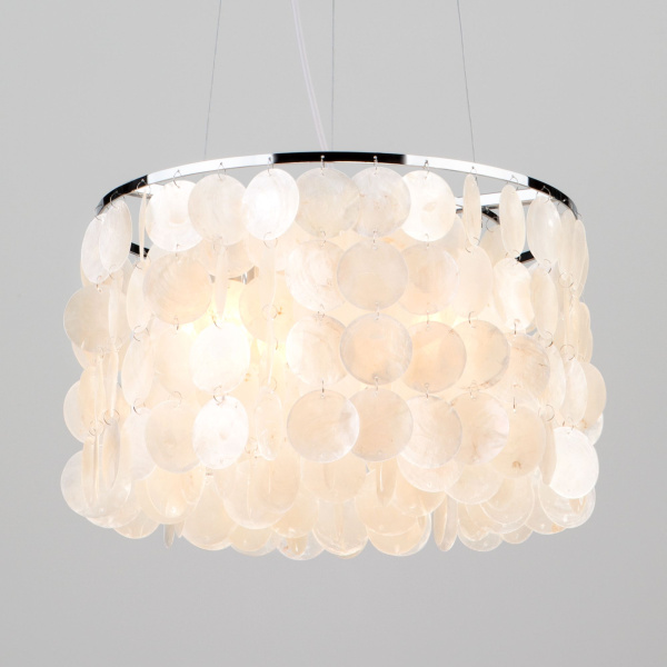 Люстра с перламутром 3*E27 40Вт хром IP20 Sandra (60005/3 хром / перламутр) Eurosvet