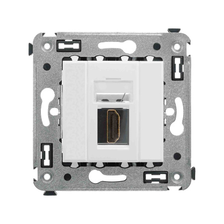 HDMI розетка одинарная в стену, тип А-А, "Avanti", "Белое облако" DKC