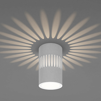 Накладной светодиодный светильник DLS026 с подсветкой (рисунок лучи) 7Вт 4200К белый IP20 Elektrostandard