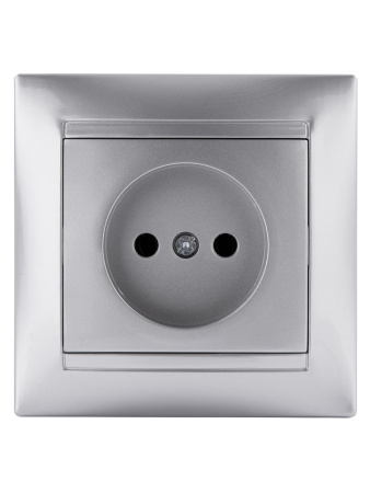 Розетка 2П 10А 250В серебр. металлик "Лама" TDM Розетка 2П 10А 250В серебр. металлик "Лама" TDM