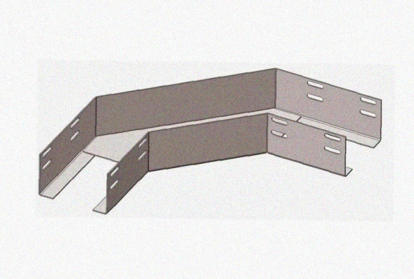 Лоток угловой замковый перфорированный КГЗ 300х50-135 УТ1,5 поворот на 135, горячее цинкование, S1,5